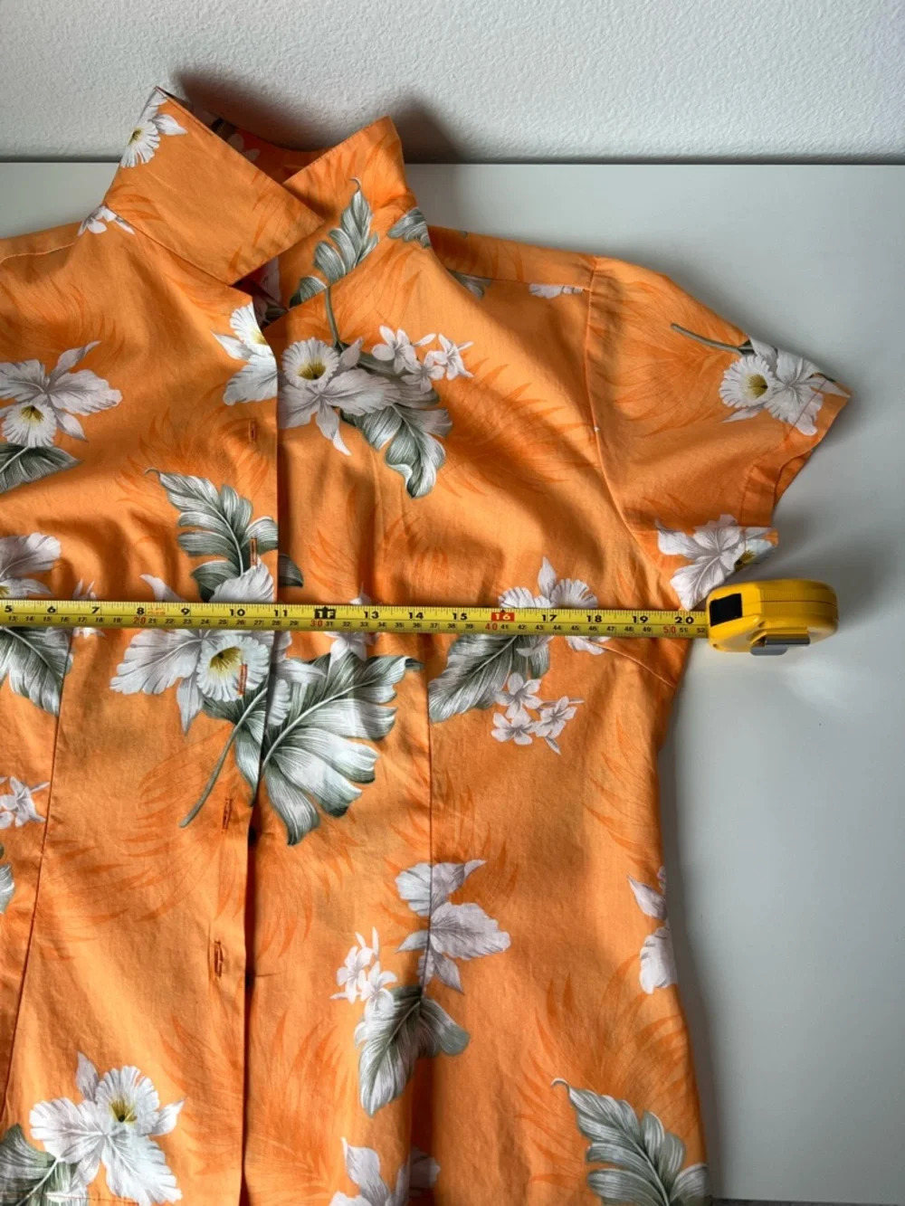 Aloha Republic Hawaiian Shirt Womens M Orange Floral Made in Hawaii Cotton Beach - Picture 5 of 7